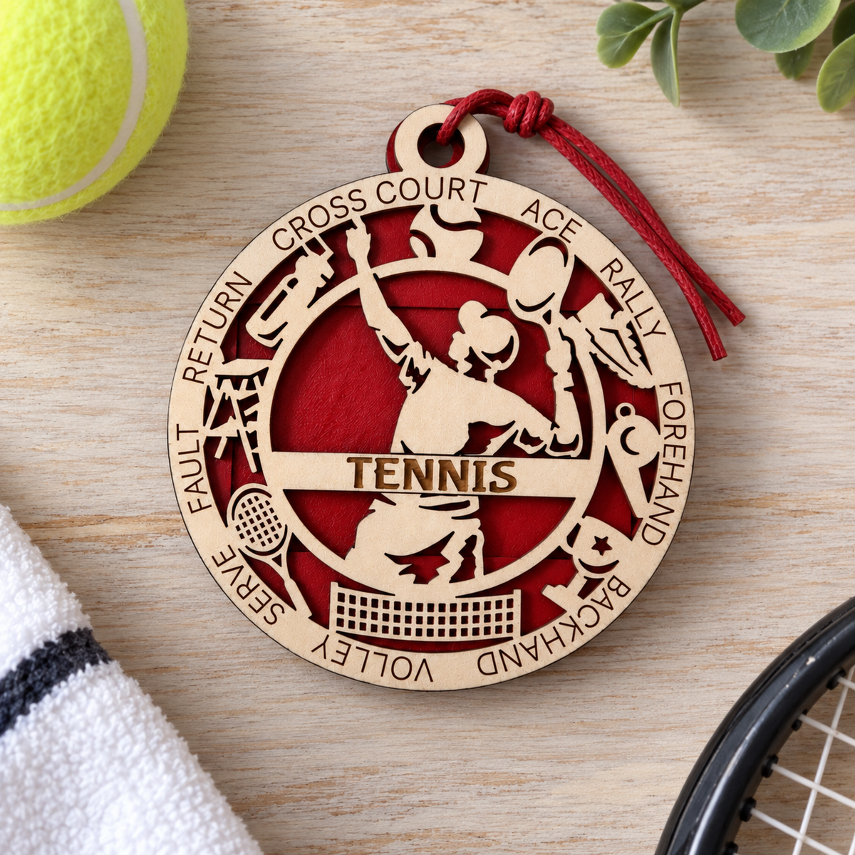 Tennis Gift Card Holder | Personalized Wood Medallion | Handcrafted