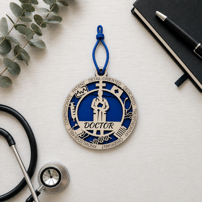 Personalized Doctor Gift Card Holder | Doctor Appreciation Gift | Handmade Wood