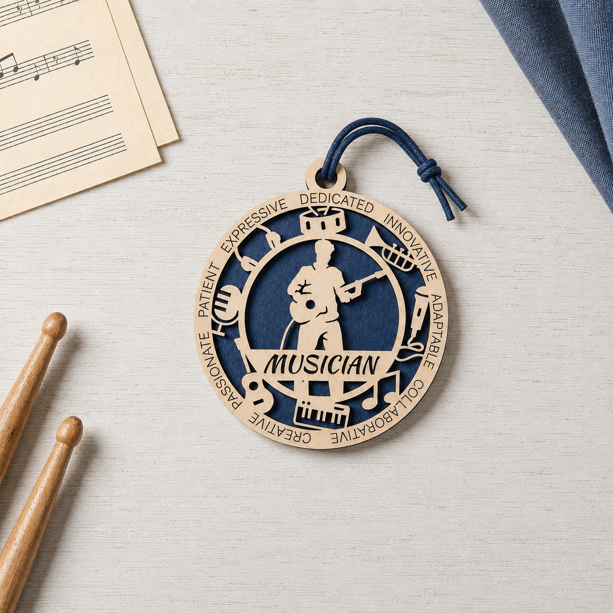Musician Gift Card Holder | Music Lover Gift | Handmade Wood