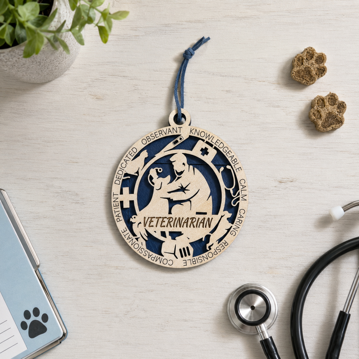 Personalized Veterinarian Gift Card Holder | Vet Gift | Handmade Wood