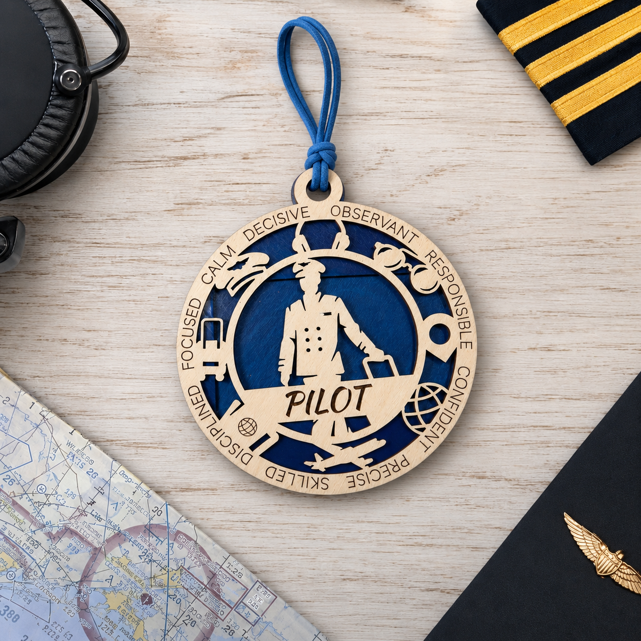 Pilot Gift Card Holder | Aviation Gift for Him or Her | Handmade Wood