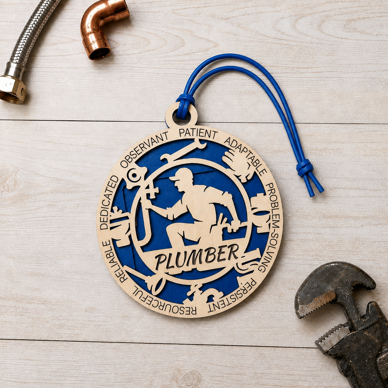 Personalized Plumber Gift Card Holder | Plumber Gift | Handmade Wood