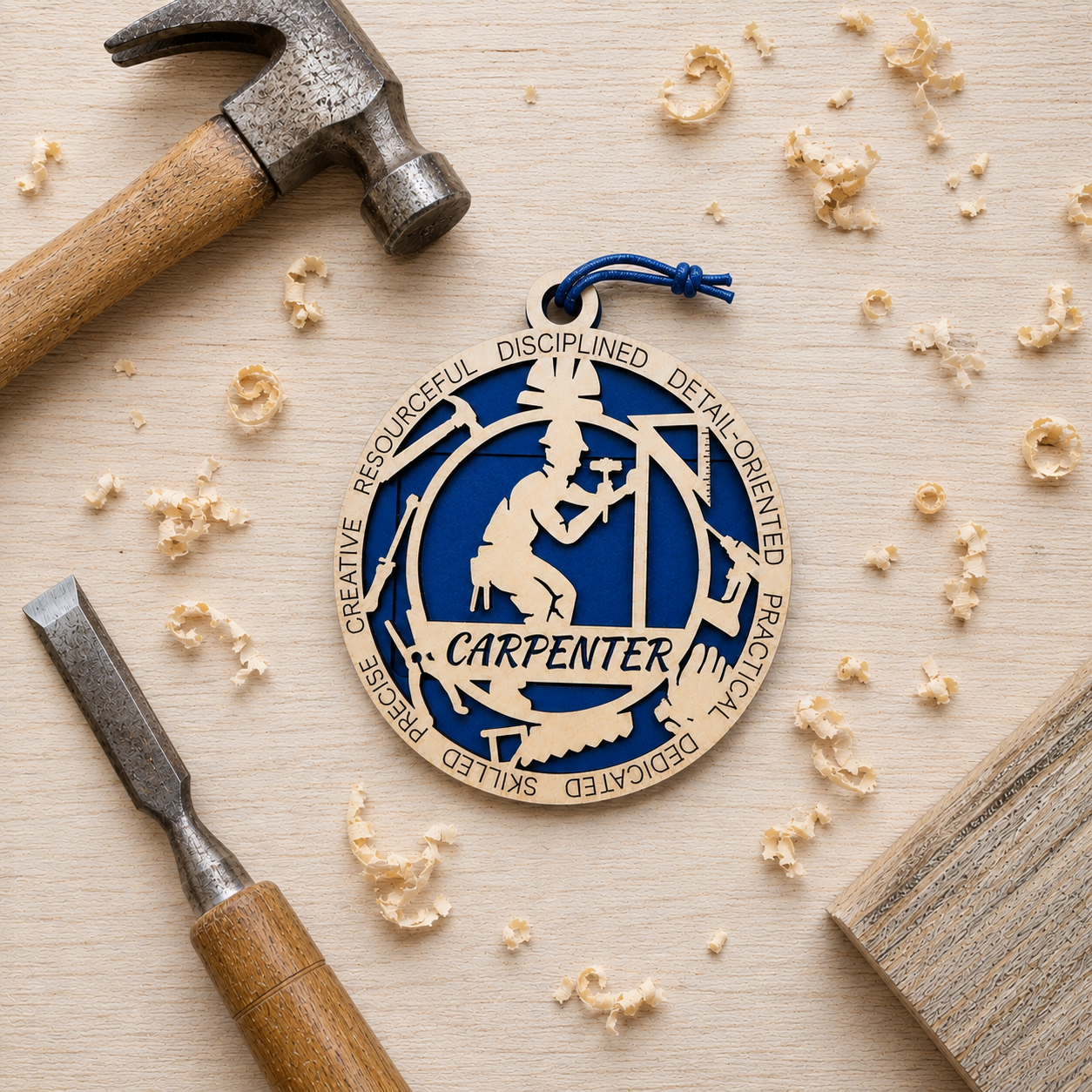 Personalized Carpenter Gift Card Holder | Woodworker Gift | Handmade Wood