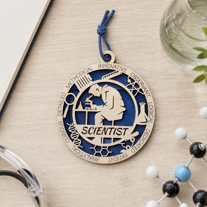 Scientist Gift Card Holder | Science Gift for Him or Her | Handmade Wood