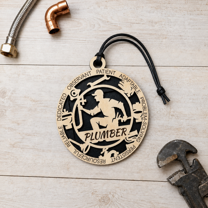 Personalized Plumber Gift Card Holder | Plumber Gift | Handmade Wood