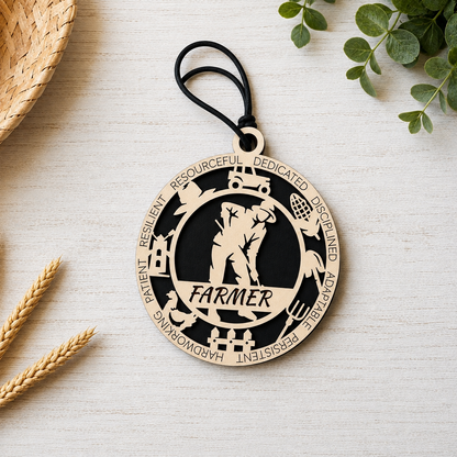 Farmer Gift Card Holder | Farming Gift for Him or Her | Handmade Wood