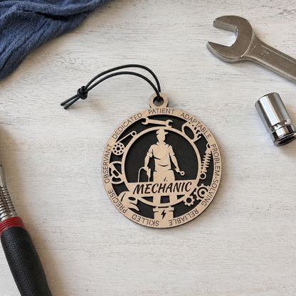 Personalized Mechanic Gift Card Holder | Auto Mechanic Gift | Handmade Wood