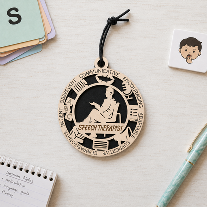 Personalized Speech Therapist Gift Card Holder | SLP Gift | Handmade Wood
