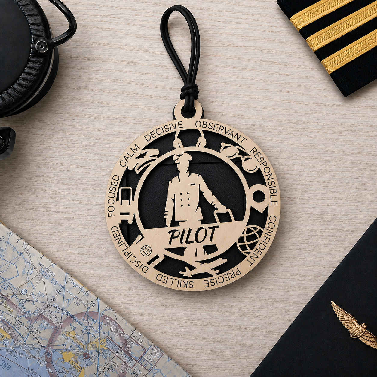Pilot Gift Card Holder | Aviation Gift for Him or Her | Handmade Wood