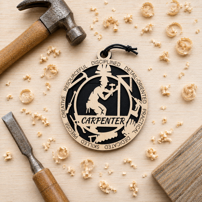 Personalized Carpenter Gift Card Holder | Woodworker Gift | Handmade Wood