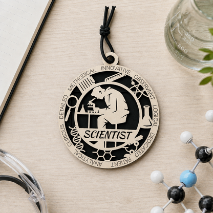 Scientist Gift Card Holder | Science Gift for Him or Her | Handmade Wood