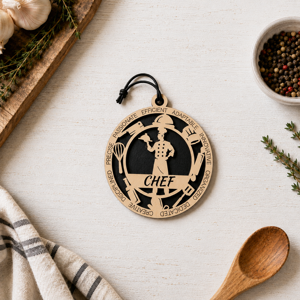 Chef Gift Card Holder | Culinary Gift for Him or Her | Handmade Wood