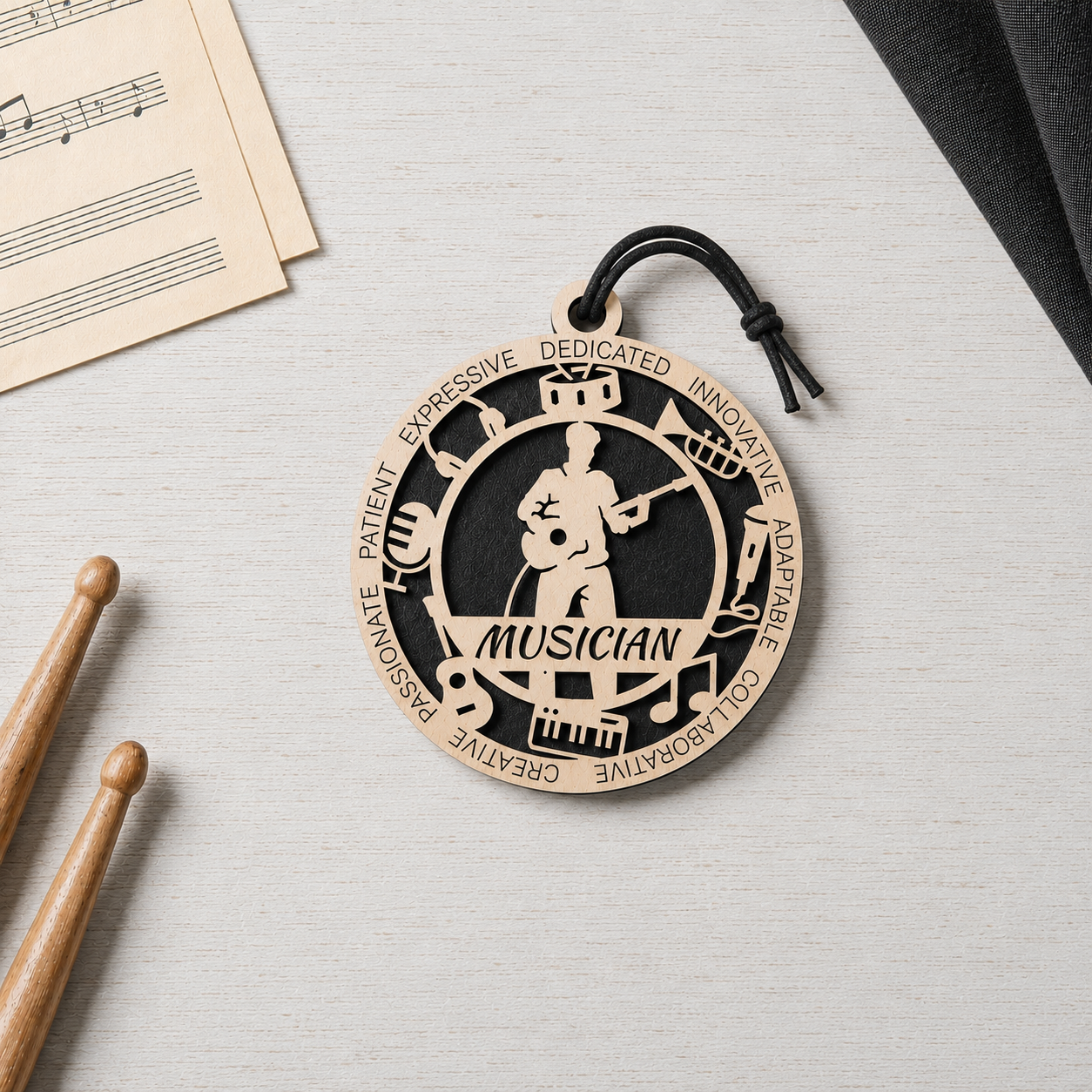 Musician Gift Card Holder | Music Lover Gift | Handmade Wood