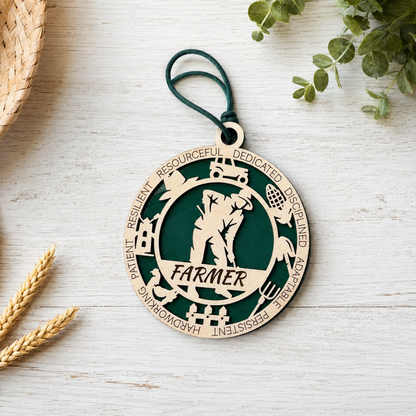 Farmer Gift Card Holder | Farming Gift for Him or Her | Handmade Wood