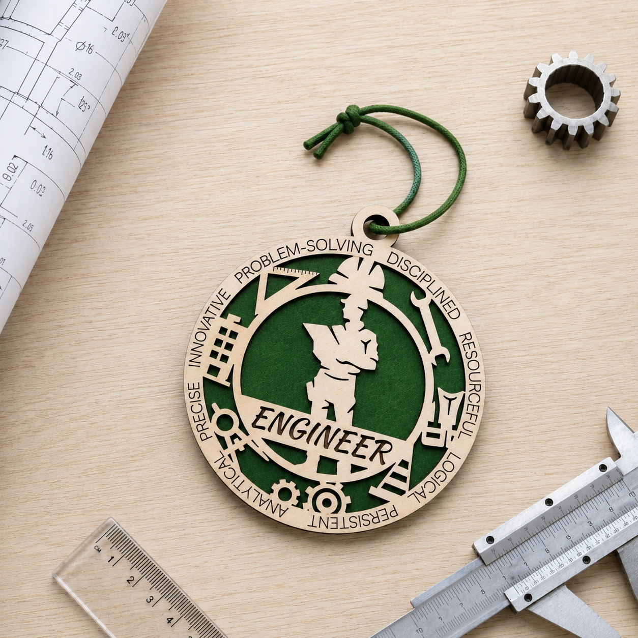 Engineer Gift Card Holder | Engineering Gift for Him or Her | Handmade Wood