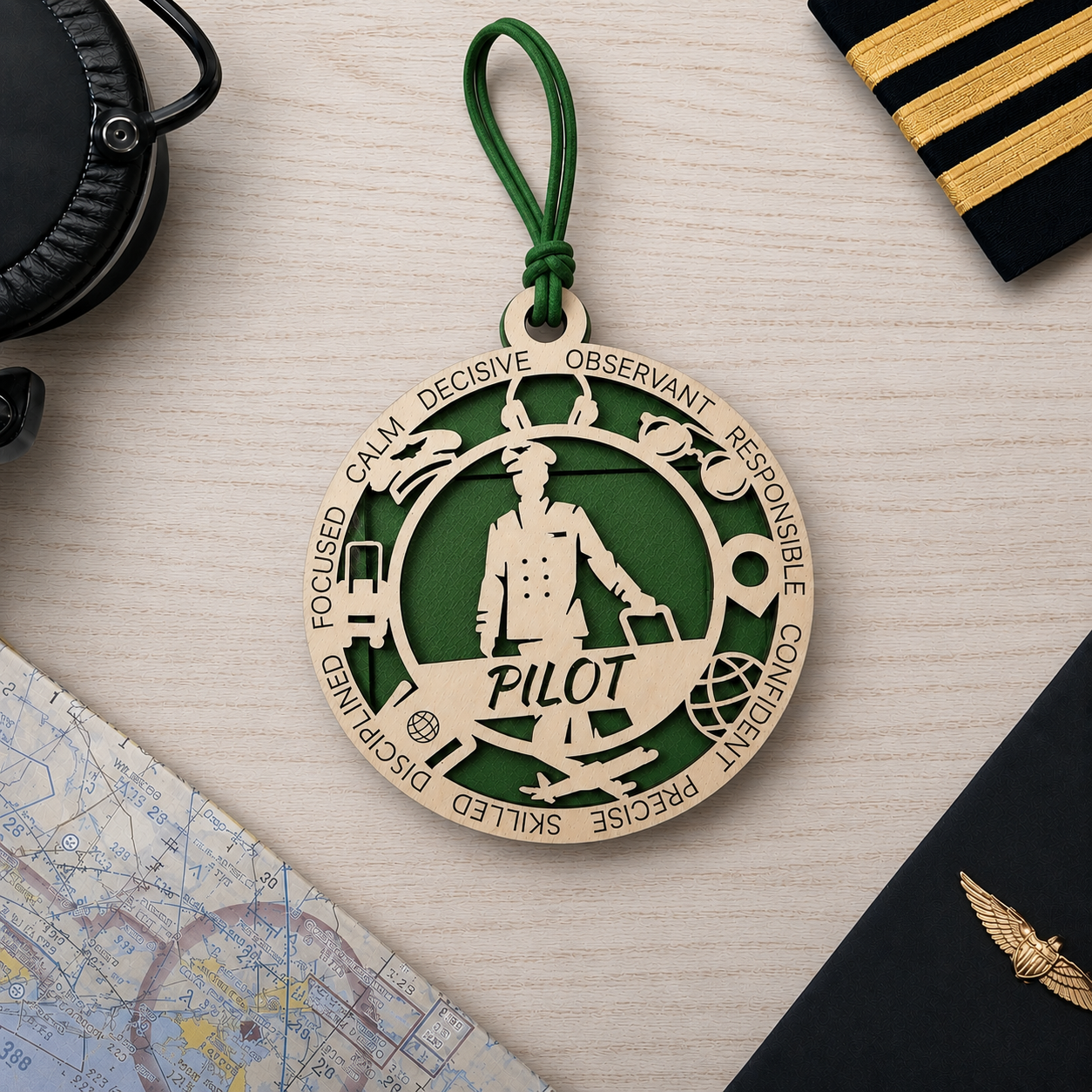 Pilot Gift Card Holder | Aviation Gift for Him or Her | Handmade Wood