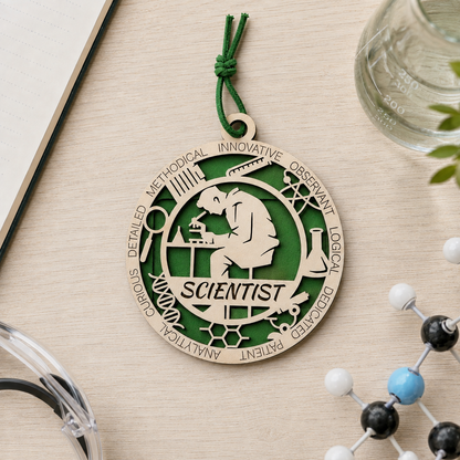 Scientist Gift Card Holder | Science Gift for Him or Her | Handmade Wood