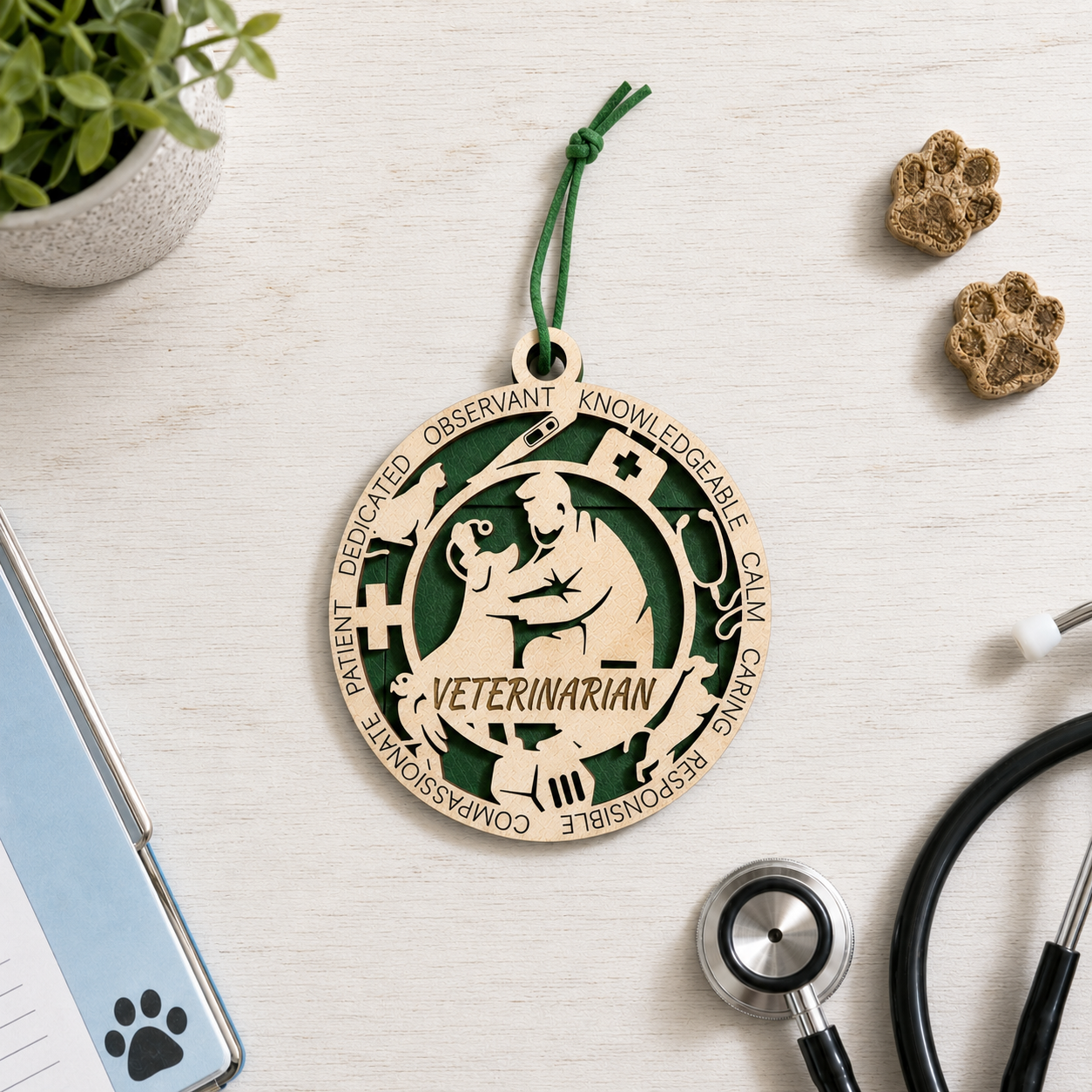 Personalized Veterinarian Gift Card Holder | Vet Gift | Handmade Wood