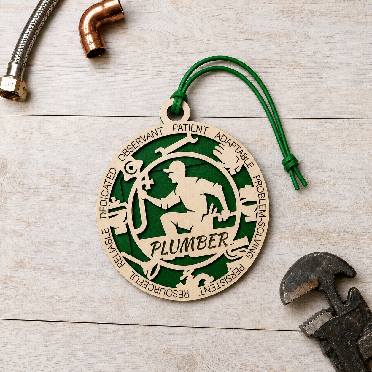Personalized Plumber Gift Card Holder | Plumber Gift | Handmade Wood