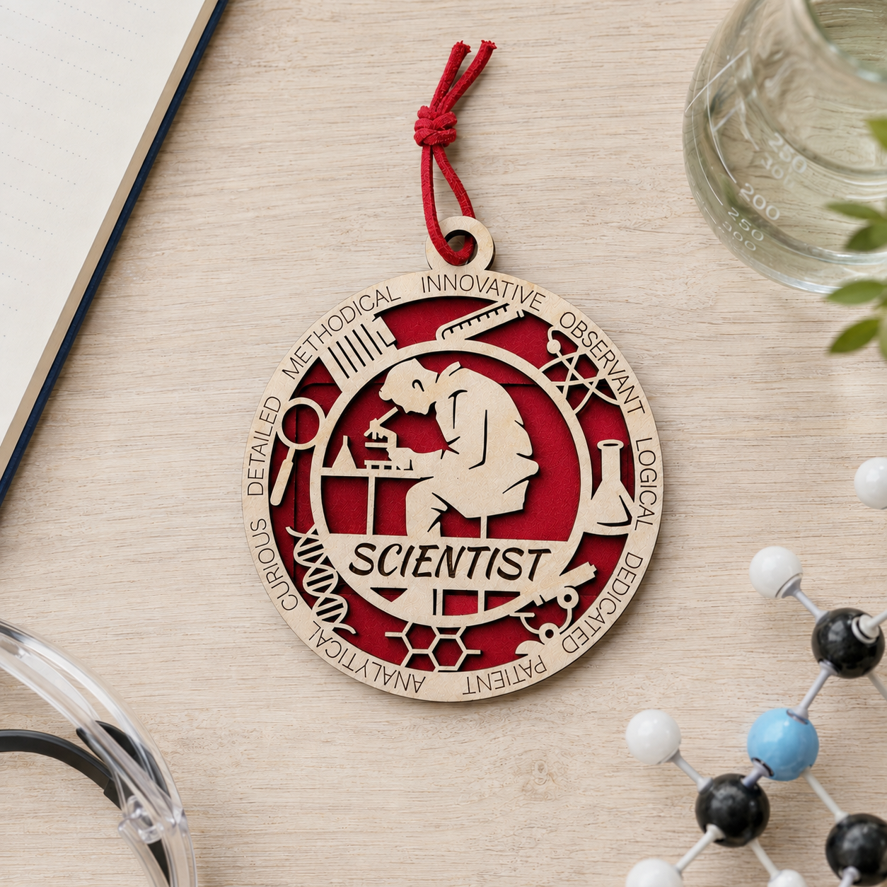 Scientist Gift Card Holder | Science Gift for Him or Her | Handmade Wood