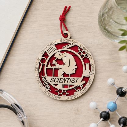 Scientist Gift Card Holder | Science Gift for Him or Her | Handmade Wood