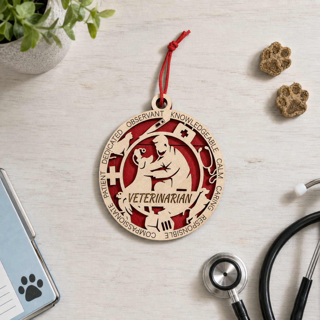 Personalized Veterinarian Gift Card Holder | Vet Gift | Handmade Wood