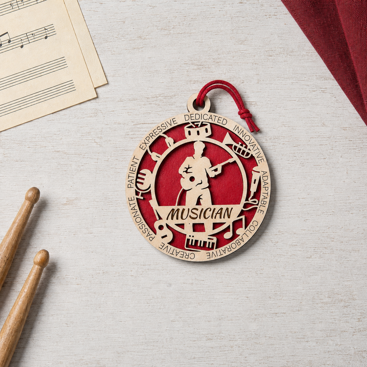 Musician Gift Card Holder | Music Lover Gift | Handmade Wood