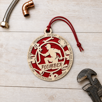Personalized Plumber Gift Card Holder | Plumber Gift | Handmade Wood