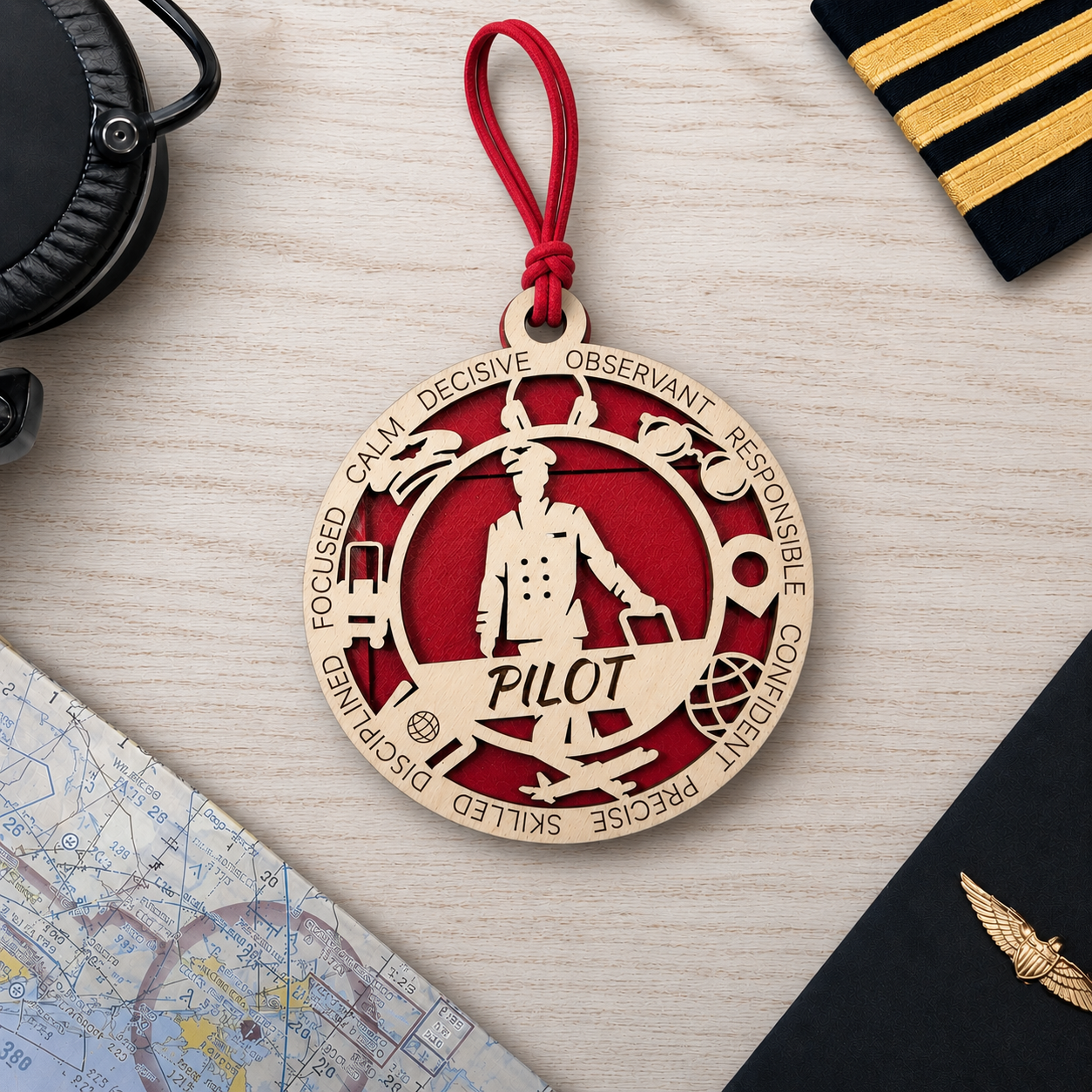 Pilot Gift Card Holder | Aviation Gift for Him or Her | Handmade Wood