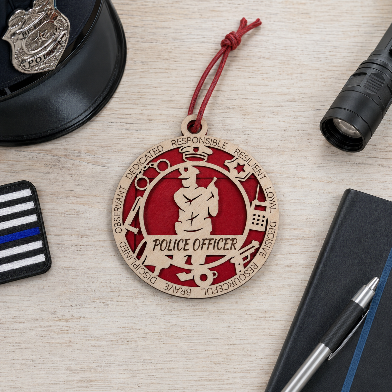 Personalized Police Officer Gift Card Holder | Police Gift | Handmade Wood