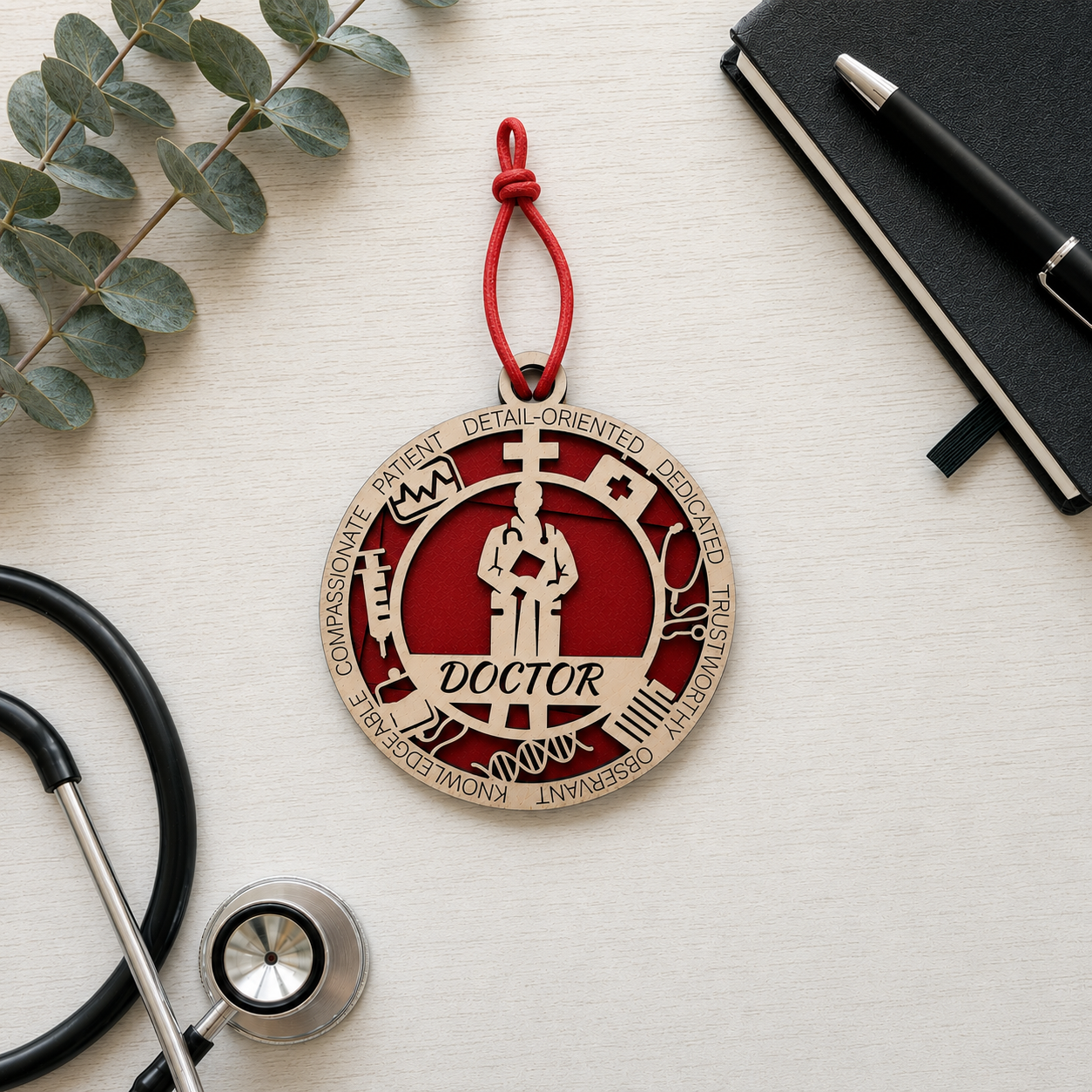Personalized Doctor Gift Card Holder | Doctor Appreciation Gift | Handmade Wood