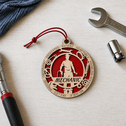 Personalized Mechanic Gift Card Holder | Auto Mechanic Gift | Handmade Wood