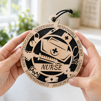 Personalized Nurse Gift Card Holder | Nurse Appreciation Gift | Handmade Wood