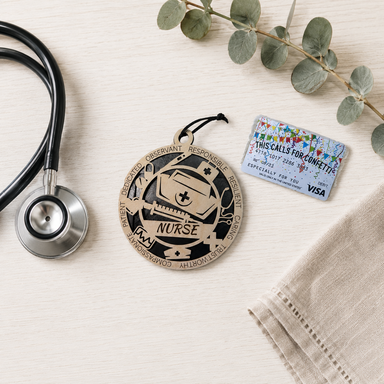 Personalized Nurse Gift Card Holder | Nurse Appreciation Gift | Handmade Wood