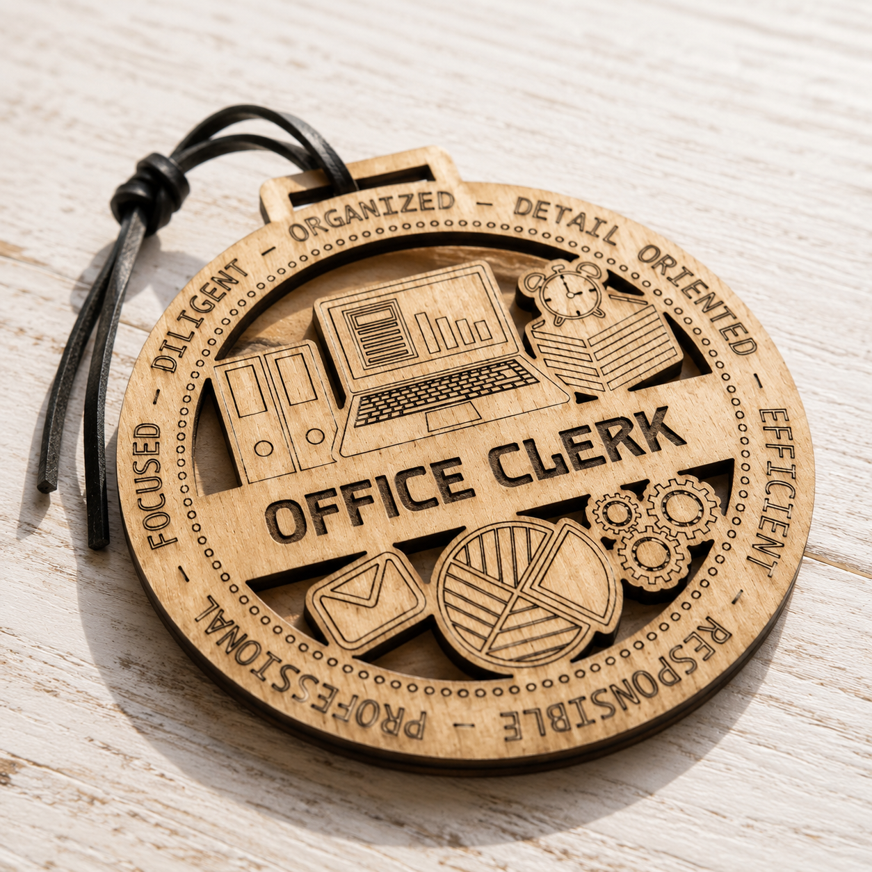Office Clerk Gift Card Holder | Administrative Gift | Handmade Wood