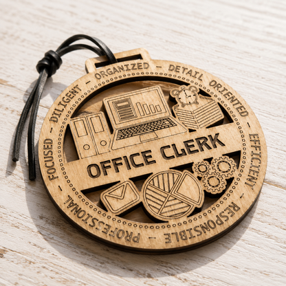 Office Clerk Gift Card Holder | Administrative Gift | Handmade Wood