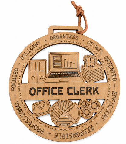 Office Clerk Gift Card Holder | Administrative Gift | Handmade Wood