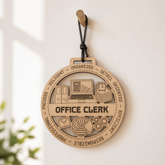 Office Clerk Gift Card Holder | Administrative Gift | Handmade Wood
