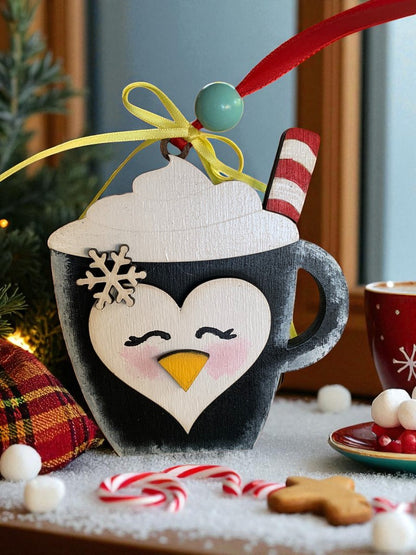 Winter Mug Gift Card Holders – Snowman & Penguin Christmas Ornaments