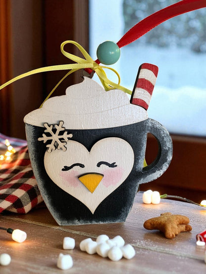 Winter Mug Gift Card Holders – Snowman & Penguin Christmas Ornaments