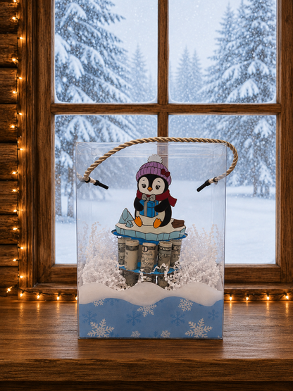 Winter Money Tree | Snowman Penguin Polar Bear | Cash Gift | Handmade Wood