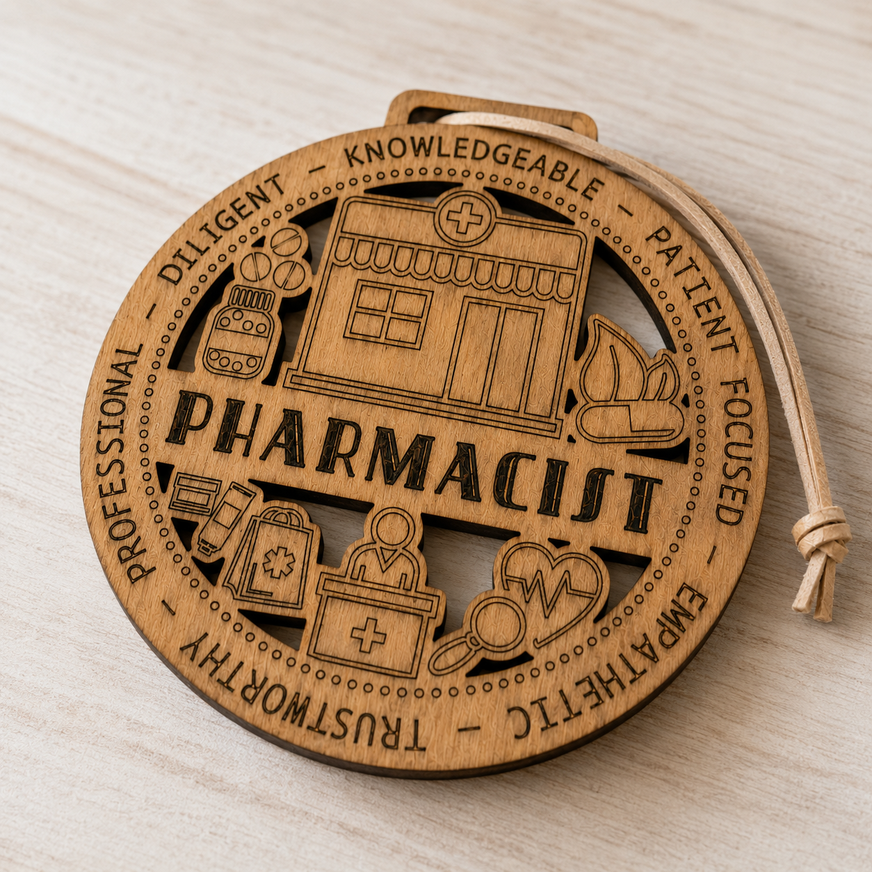 Pharmacist Gift Card Holder | Pharmacy Appreciation Gift | Handmade Wood