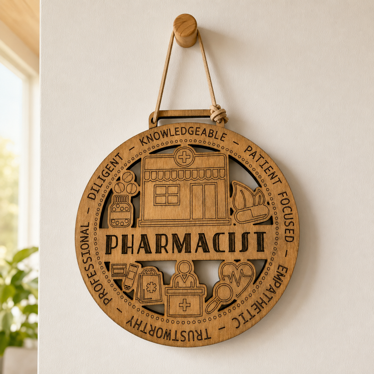 Pharmacist Gift Card Holder | Pharmacy Appreciation Gift | Handmade Wood