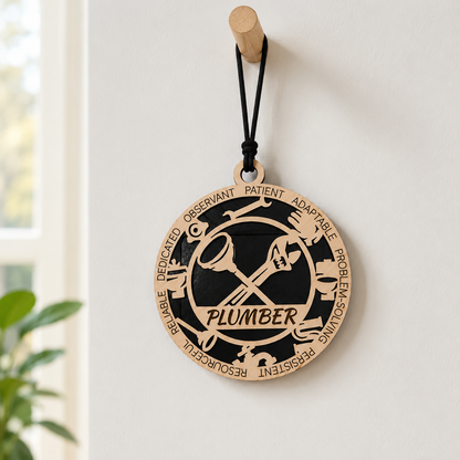 Personalized Plumber Gift Card Holder | Plumber Gift | Handmade Wood