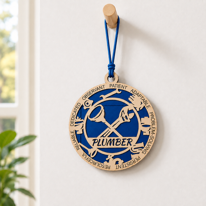 Personalized Plumber Gift Card Holder | Plumber Gift | Handmade Wood