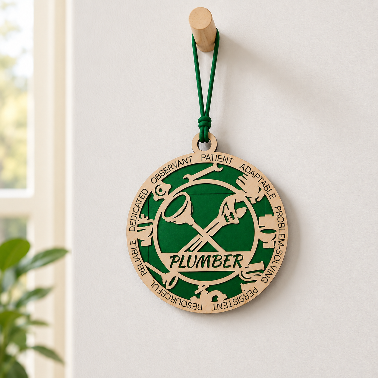 Personalized Plumber Gift Card Holder | Plumber Gift | Handmade Wood