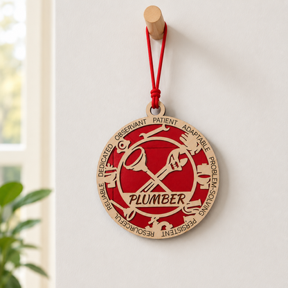 Personalized Plumber Gift Card Holder | Plumber Gift | Handmade Wood