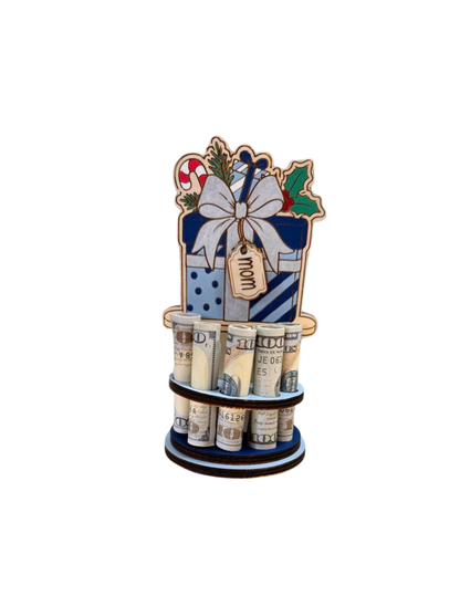 Personalized Gift Box Money Tree | Christmas Cash Gift for Mom | Handmade Wood