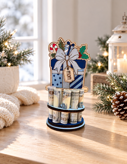 Personalized Gift Box Money Tree | Christmas Cash Gift for Mom | Handmade Wood