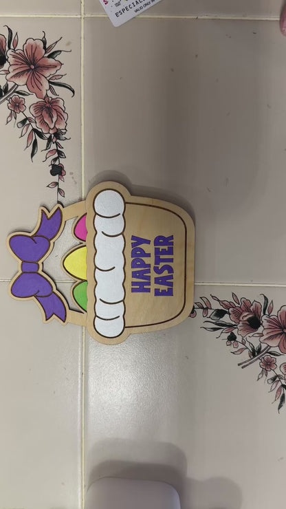 Easter Basket Gift Card Holder – Wooden Pocket Style Easter Gift Card Holder